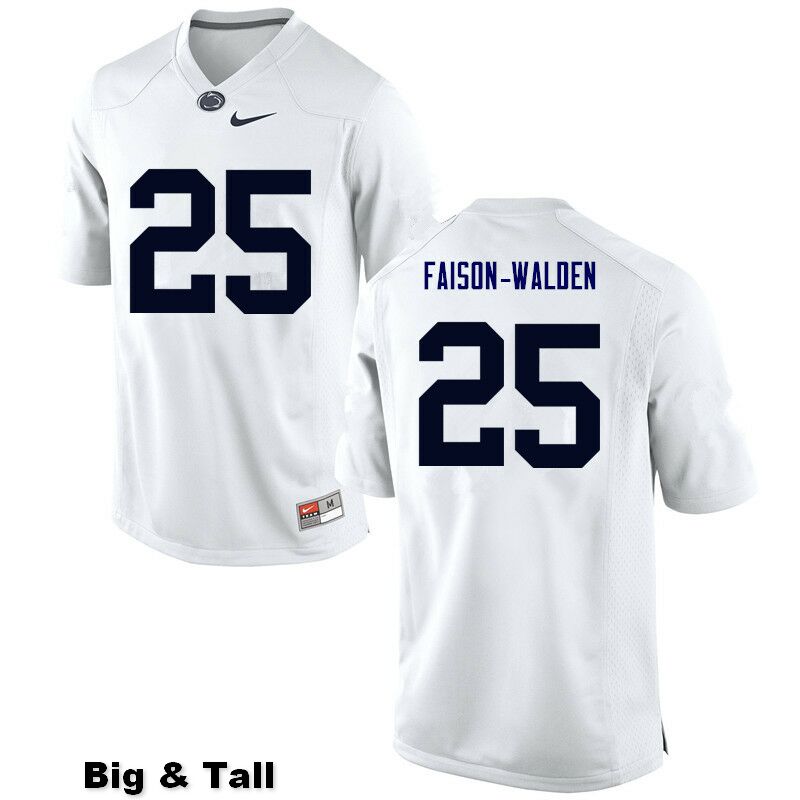 NCAA Nike Men's Penn State Nittany Lions Brelin Faison-Walden #25 College Football Authentic Big & Tall White Stitched Jersey SDM6598TN